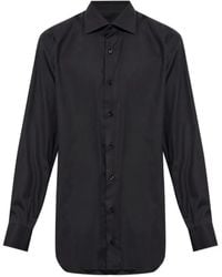 Brioni - Long-Sleeve Cotton Shirt - Lyst