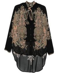 Zimmermann - Clash Pussy-Bow-Collar Shirt - Lyst