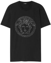 Versace - T-shirt Avec Cristaux Medusa - Lyst