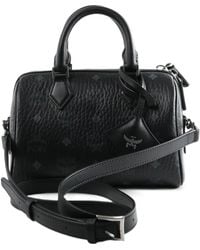 MCM - Small Ela Boston Visetos Monogram Canvas Tote Bag - Lyst