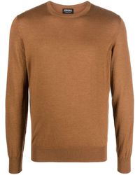 ZEGNA - Crew Neck Cashmere-Silk Jumper - Lyst
