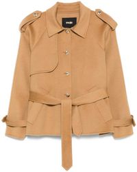 Maje - Belted Button-Fastening Jacket - Lyst