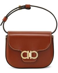 Ferragamo - Mini Double Gancini North-South Crossbody Bag - Lyst