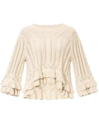Isabel Marant - Marant Etoile Frilly Cotton Sweater With Ruffles Detail - Lyst