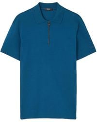 Versace - Embroidered Cotton-Piqué Half-Zip Polo - Lyst