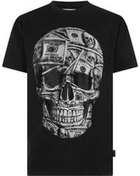 Philipp Plein - Jersey Round-Neck T-Shirt Ss Skull Dollar Stones - Lyst