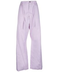 OMBRA MILANO - Wide-Leg Drawstring-Detail Trousers - Lyst