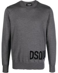 DSquared² - Logo-intarsia Crew-neck Sweater - Lyst