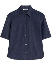 Jil Sander - Chemise En Chambray À Manches Courtes - Lyst