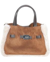 DKNY - Bryar Shearling-Trim Shoulder Bag - Lyst