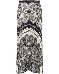 Sandro - Paisley-print Pleated Skirt - Lyst