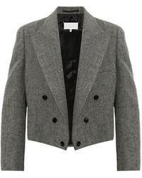 Maison Margiela - Blazer Crop À Boutonnière Croisée Et Motif De Chevrons - Lyst