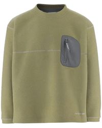 and wander - Patch-Pocket Exposed-Seam Sweater - Lyst