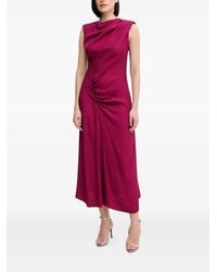 INTROPIA - Cowl-Neck Draped Midi Dress - Lyst