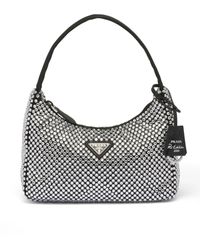 Prada - Re-Edition Crystal-Embellished Mini Bag - Lyst