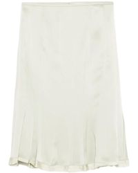 Jil Sander - Pleated Satin Skirt - Lyst