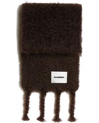 Jil Sander - Gestrickter Schal Mit Fransen - Lyst