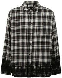 Laneus - Geruit Overhemd Met Dip-Dye-Effect - Lyst