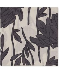 Brunello Cucinelli - Leaf-print Cotton Scarf - Lyst