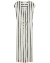 Tommy Hilfiger - Striped Double-Breasted Midi Dress - Lyst