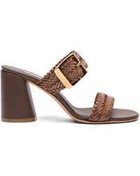 Casadei - Kenya Buckle-Embellished Woven Sandals - Lyst