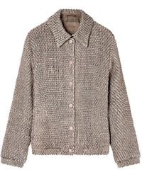Giorgio Armani - Button-Up Suede Jacket - Lyst