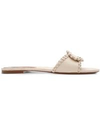 Burberry - Leather Knight Stamp Slides - Lyst
