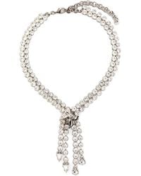 Alessandra Rich - Collar con detalle de cristales y flecos - Lyst