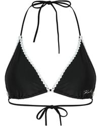 KARL LAGERFELD - Scallop-Trim Bikini Top - Lyst