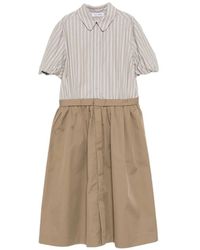 Dice Kayek - Sculptural-Sleeves Striped Shirt Dress - Lyst