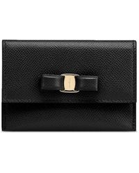 Ferragamo - 'Vara' Card-Holder With Engraved Logo And Vara Bow - Lyst