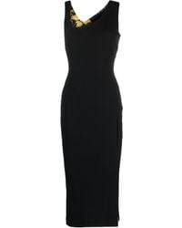 Versace - Vestido sin mangas con cuello asimétrico - Lyst