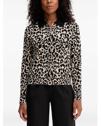 Morgan - Leopard-Print Button-Up Cardigan - Lyst