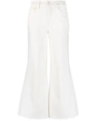 FRAME - 5B Pants Le Palazzo Crop Raw Natural - Lyst