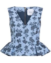 Markarian - Jasminium Floral-Jacquard Peplum Top - Lyst