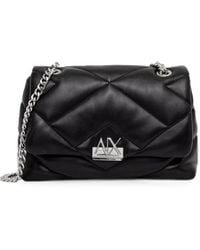 ARMANI EXCHANGE - Quilted Logo-Plaque Shoulder Bag - Lyst