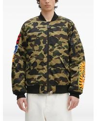 A Bathing Ape - 1St Camo Shark Ma-1 Embroidered Bomber Jacket - Lyst