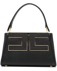 Elisabetta Franchi - Logo-Plaque Pebbled-Effect Tote Bag - Lyst