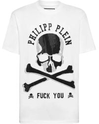 Philipp Plein - T-Shirt Round Neck Ss Skull & Bones - Lyst