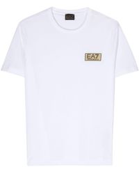 EA7 - T-Shirt mit Logo-Applikation - Lyst