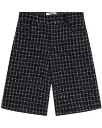 MSGM - Bermudas De Vestir De Tweed A Cuadros - Lyst