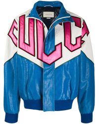 Gucci Bomberjacke im Patchwork-Look - Blau