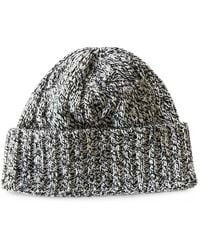 Lardini - Cable-Knit Turn-Up Brim Beanie Hat - Lyst
