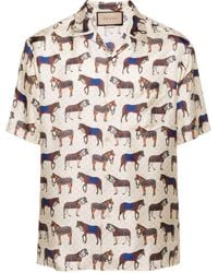Gucci - Printed Silk Bowling Shirt - Lyst