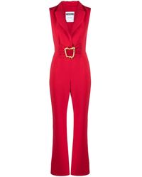 Moschino - Morphed Buckled Crepe Jumpsuit - Lyst