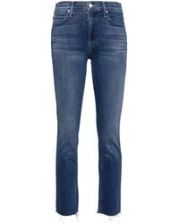 Mother - The Mid Rise Dazzler Ankler Fray Straight-Leg-Jeans - Lyst