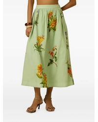 Hemant & Nandita - Baku Floral-Print Pleated Midi Skirt - Lyst