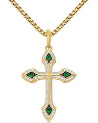 David Yurman - 18Kt Gothic Cross Diamond Amulet (36.5Mm) - Lyst