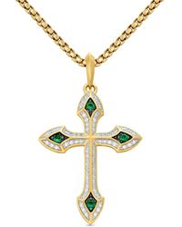 David Yurman - Amuleto Gothic Cross de 36.5 mm en oro amarillo de 18 ct con diamantes - Lyst