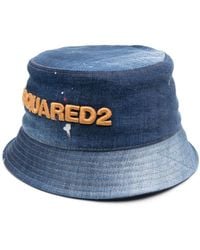 DSquared² - Logo-embroidered Denim Bucket Hat - Lyst